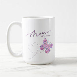 Floral vlinder gepersonaliseerde mam koffiemok