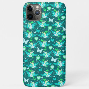 Floral vlinders en harten groene ifoon iPhone 11 pro max hoesje