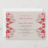  Floral Vlourish Red Wedding Uitnodiging (Achterkant)