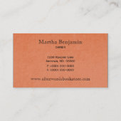 Floral Vlourish Visitekaartje, koraal Visitekaartje (Achterkant)