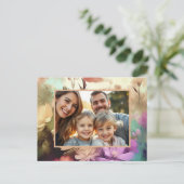 Floral Voeg je foto toe Briefkaart (Staand voorkant)