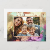 Floral Voeg je foto toe Briefkaart (Voorkant / Achterkant)