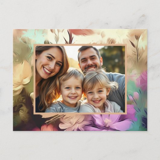 Floral Voeg je foto toe Briefkaart (Voorkant)