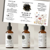 Floral Voeg je logo Essential Oil Bottle Label toe