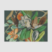 Floral vogeldramatisch deklaagpapier tissuepapier (Voorkant)