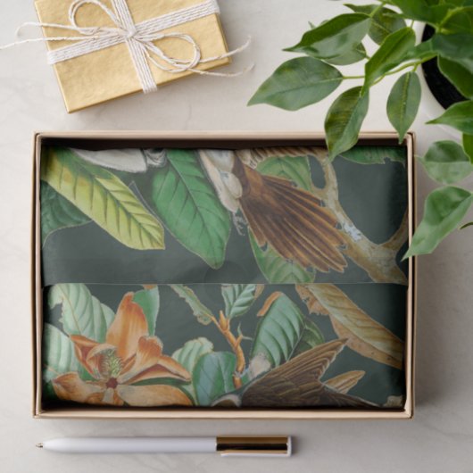 Floral vogeldramatisch deklaagpapier tissuepapier (Geschenk)