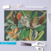 Floral vogeldramatisch deklaagpapier tissuepapier (Craft)