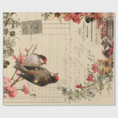 Floral Vogels Ephemera-ontkoppelingspagina Cadeaupapier (Vlak)