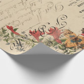 Floral Vogels Ephemera-ontkoppelingspagina Cadeaupapier (Hoek)