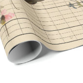 Floral Vogels Ephemera-ontkoppelingspagina Cadeaupapier (Rol Hoek)