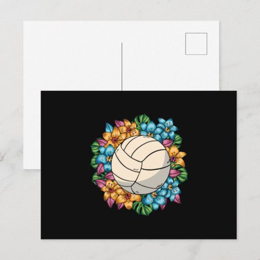 FLORAL VOLLEYBALL BRIEFKAART (Voorkant / Achterkant)
