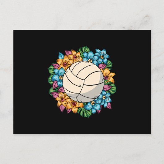 FLORAL VOLLEYBALL BRIEFKAART (Voorkant)