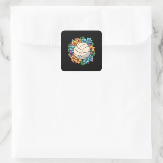 FLORAL VOLLEYBALL VIERKANTE STICKER (Tas)