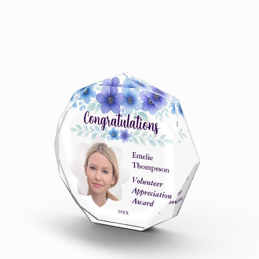 Floral Volunteer Appreciation Award Keepsake Foto (Rechts)