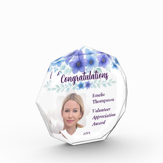 Floral Volunteer Appreciation Award Keepsake Foto (Links)