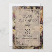 Floral Volwassen Halloween Feest Uitnodiging (Voorkant)