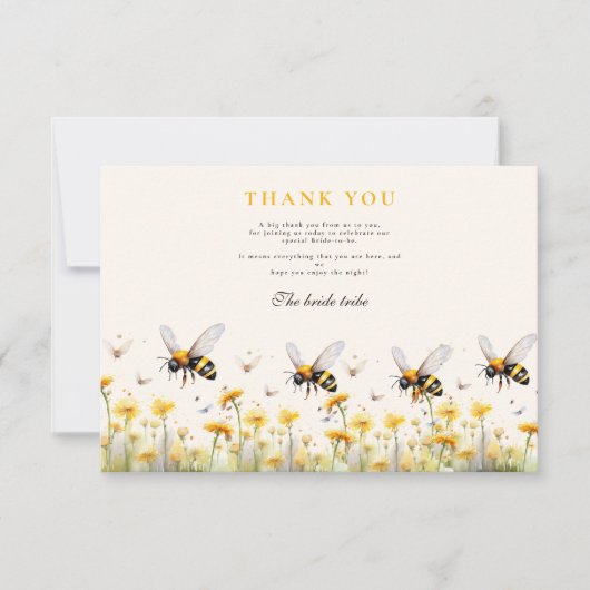 Floral vond ze haar honingbruid bedankkaart (Voorkant)