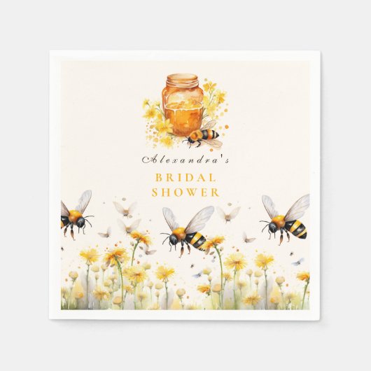 Floral vond ze haar honingbruid servet (Voorkant)