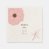 Floral voor roze en roest Folk Servet (Voorkant)