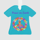 Floral voor vredesgebarentaal op Turquoise Ornament (voorkant)