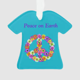 Floral voor vredesgebarentaal op Turquoise Ornament