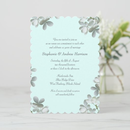 Floral Vow Renewal Ceremony Uitnodiging tot script (Staand voorkant)