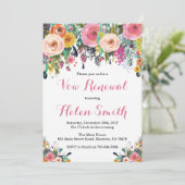 Floral Vow Renewal Uitnodigingskaart Kaart (Staand voorkant)