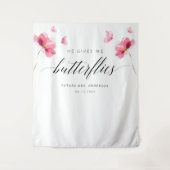 Floral Vrijgezellenfeest achtergrond Wandkleed (Voorkant)