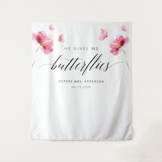 Floral Vrijgezellenfeest achtergrond Wandkleed (Voorkant)