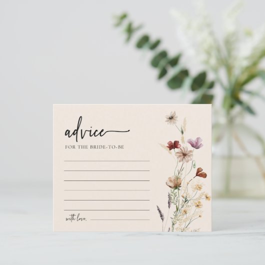 Floral Vrijgezellenfeest Advice Kaart (Staand voorkant)