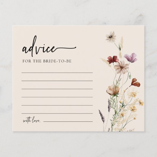 Floral Vrijgezellenfeest Advice Kaart (Voorkant)