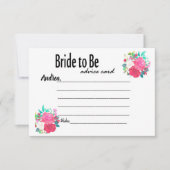 Floral Vrijgezellenfeest Advice Kaart voor Bride (Voorkant)