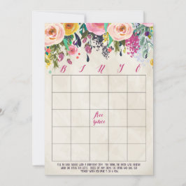 Floral Vrijgezellenfeest Bingo Cards Kaart
