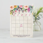 Floral Vrijgezellenfeest Bingo Cards Kaart (Staand voorkant)