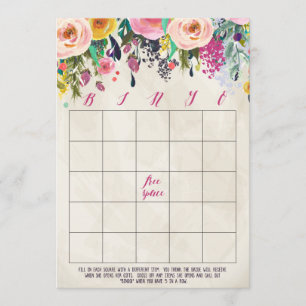 Floral Vrijgezellenfeest Bingo Cards Kaart