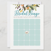 Floral Vrijgezellenfeest Bingo Cards Robins Egg Bl Kaart (Voorkant)