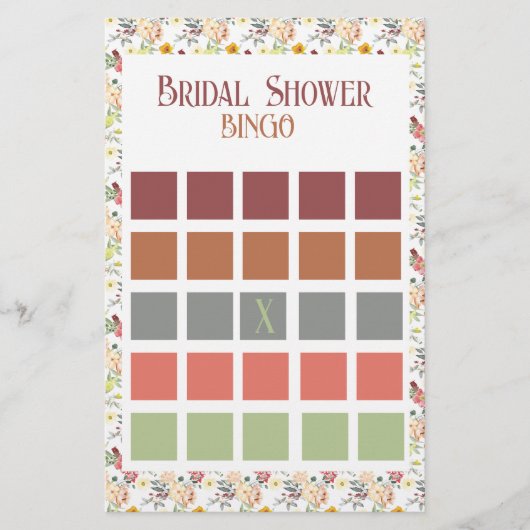 Floral Vrijgezellenfeest Bingo Flyer (Voorkant)