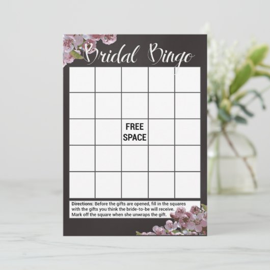 Floral Vrijgezellenfeest Bingo Game Kaarten (Staand voorkant)