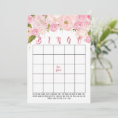 Floral Vrijgezellenfeest Bingo Kaarten (Staand voorkant)