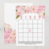 Floral Vrijgezellenfeest Bingo Kaarten (Voorkant / Achterkant)