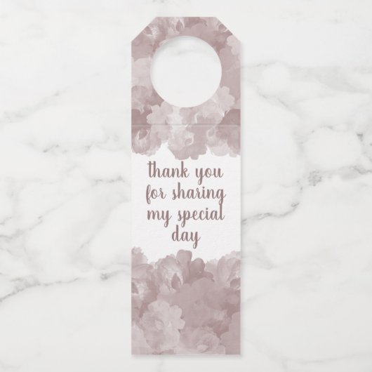 Floral Vrijgezellenfeest Bottle Hanger Label (Achterkant)