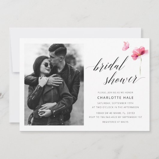 Floral Vrijgezellenfeest Custom Photo Kaart (Voorkant)