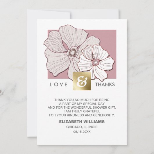 Floral Vrijgezellenfeest Dank je wel fotokaarten Bedankkaart (Voorkant)