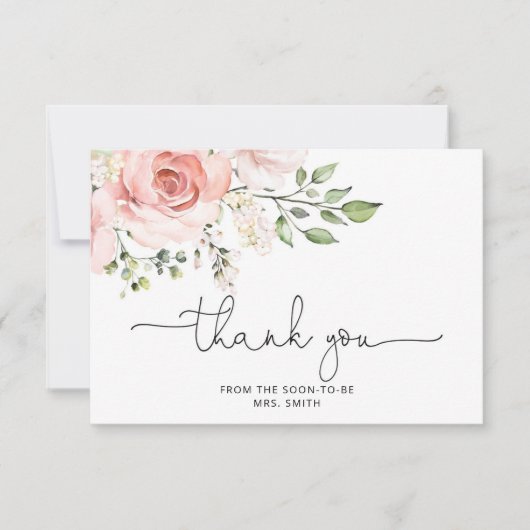 Floral vrijgezellenfeest dank je wel kaart (Voorkant)