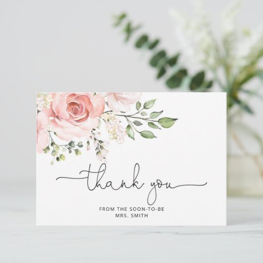 Floral vrijgezellenfeest dank je wel kaart (Staand voorkant)