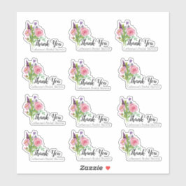 Floral Vrijgezellenfeest dank u set Sticker