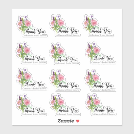 Floral Vrijgezellenfeest dank u set Sticker (Vel)