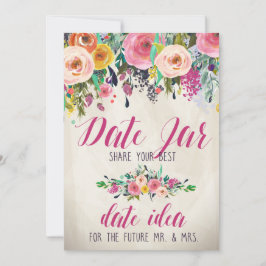 Floral Vrijgezellenfeest Date Jar Kaart