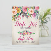 Floral Vrijgezellenfeest Date Jar Kaart (Staand voorkant)