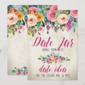 Floral Vrijgezellenfeest Date Jar Kaart (Voorkant / Achterkant)